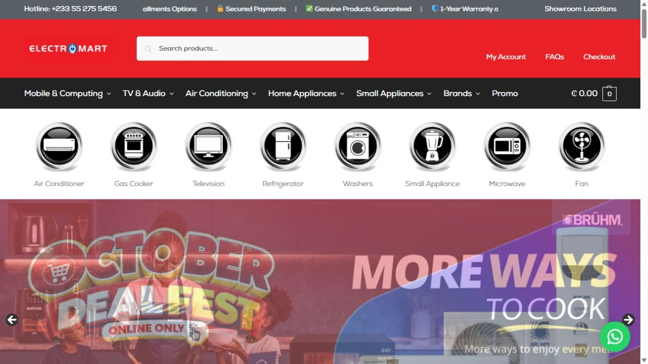 Electromart homepage preview