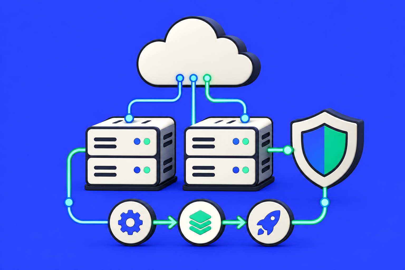 Cloud & IT Services in TekScaleUp blue and green